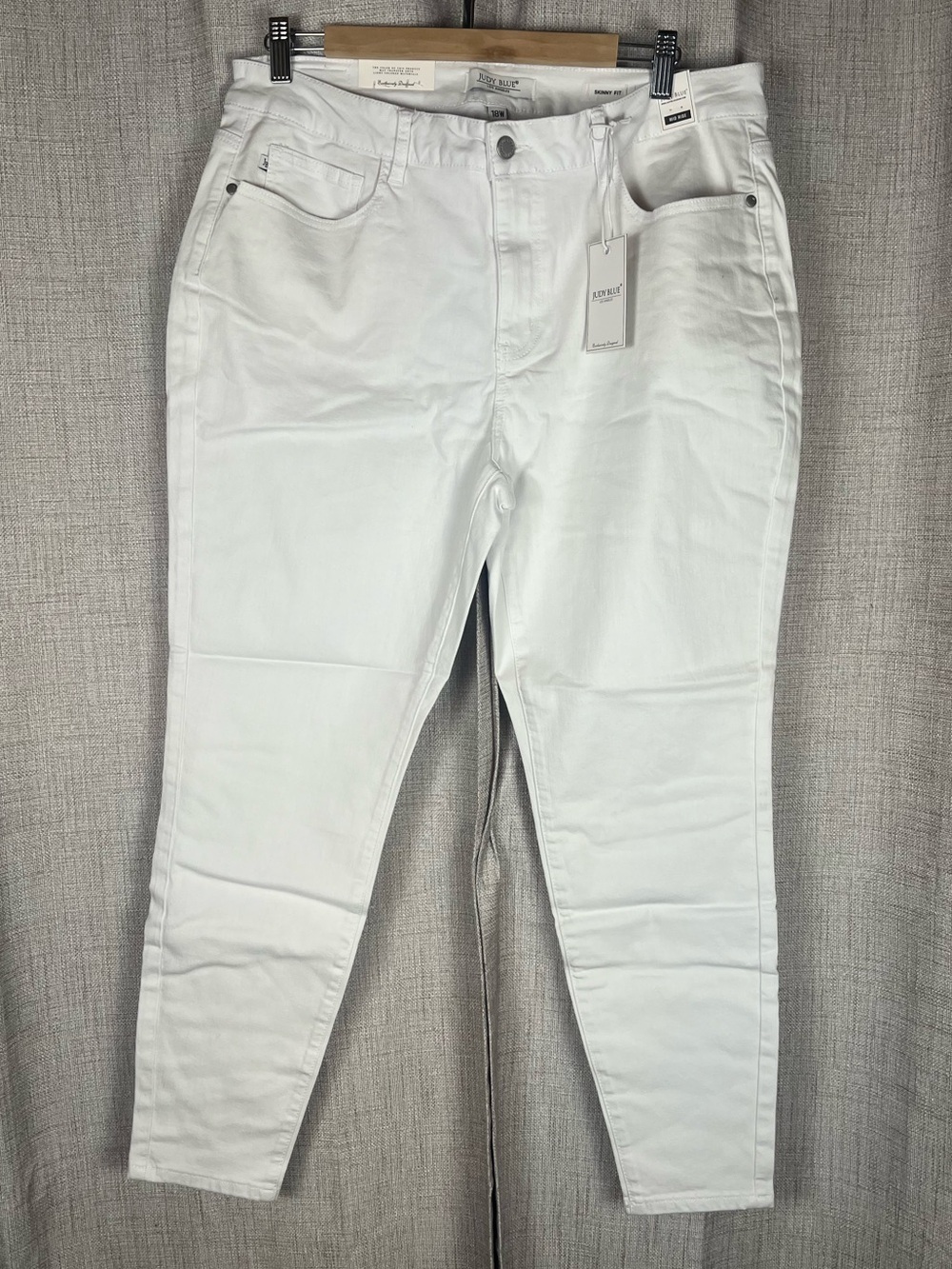 JUDY BLUE Jeans Denim Mid Rise Skinny Fit Sz 18W White NWT